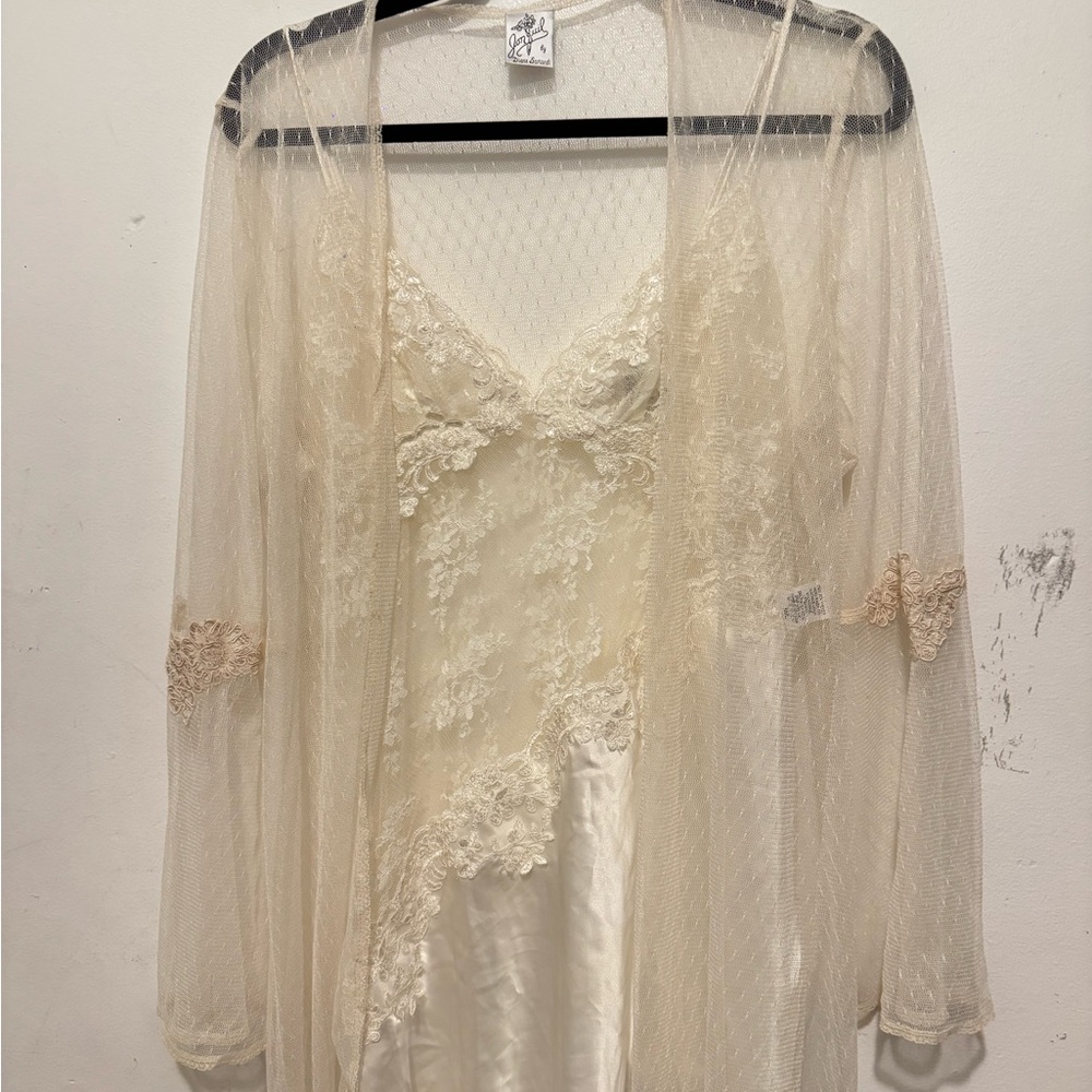 Jonquil by Diane Samandi two piece satin lace dress and robe